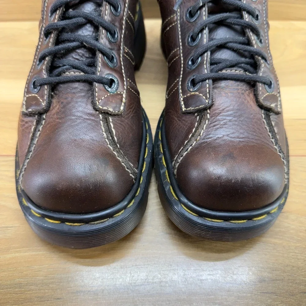 Dr Martens Vintage 90's Y2K Chunky Boots Mens US 8 UK 7 Brown Square Toe 9763